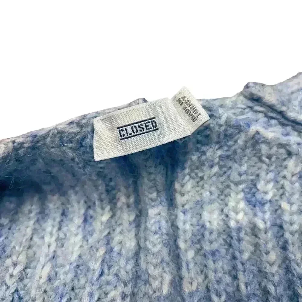 Closed Women's Light Blue V-Neck Alpaca Blend Pullover Sweater Size S